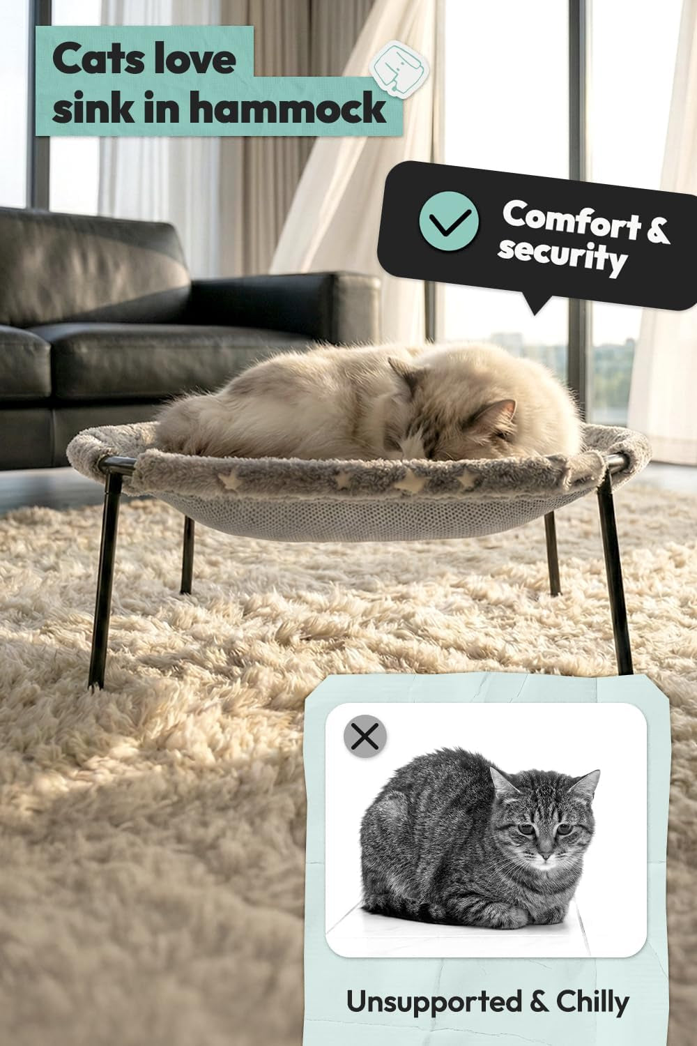 Elevated Glow-In-The-Dark Cat Bed